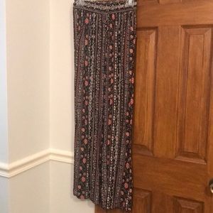 Floral Aztec striped Stretchy band pants